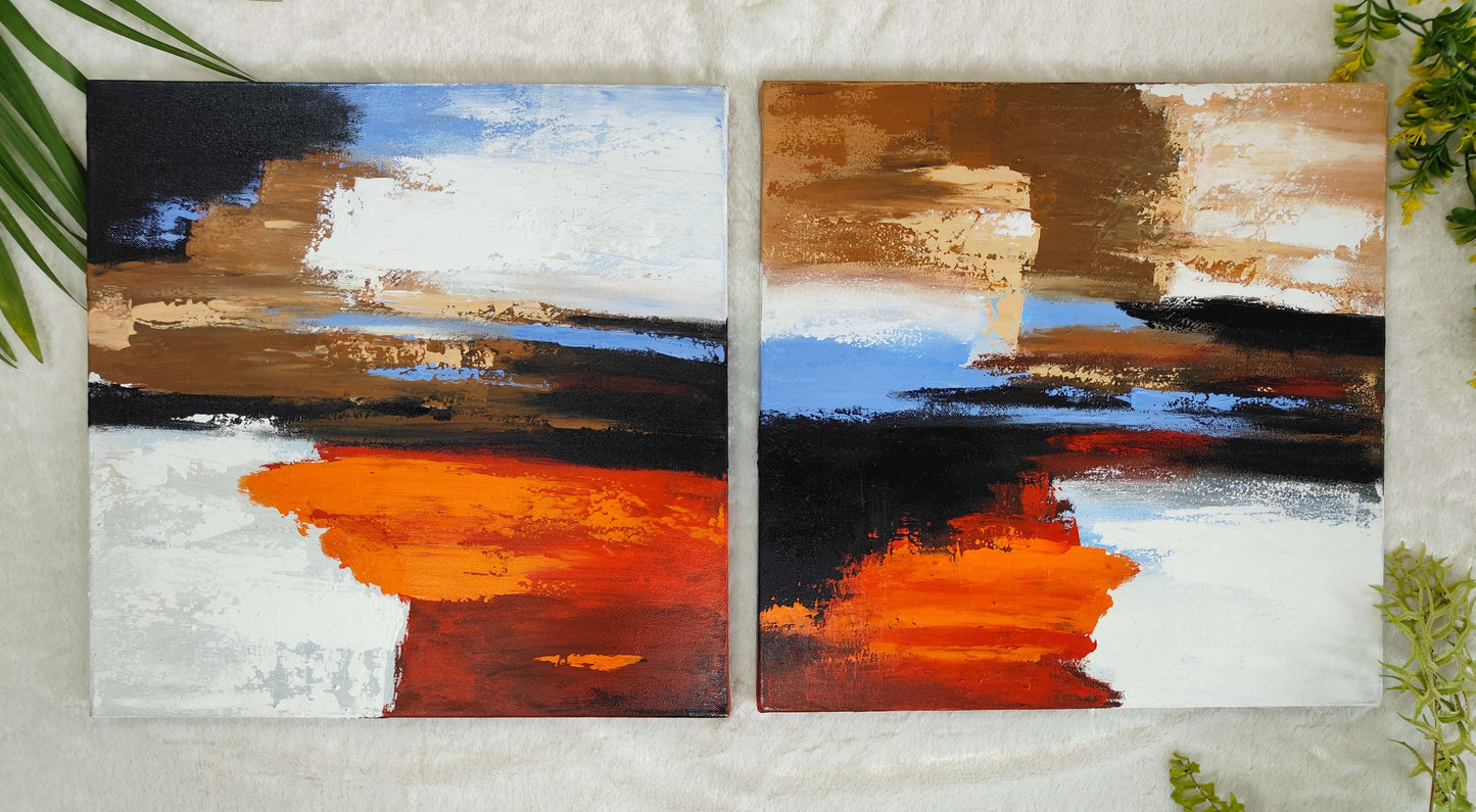 Wall Painting 20016 - Set of 2 (16x16 inch - 2 pieces)