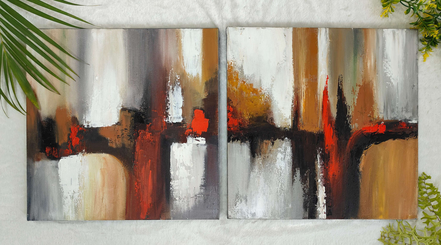 Wall Painting 20017 - Set of 2 (16x16 inch - 2 pieces)